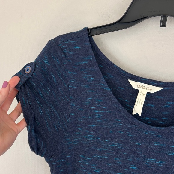 MATILDA JANE Deep Water Navy Scoop Neck Maxi Dress Cottage Modest Comfort Size L - Picture 5 of 15